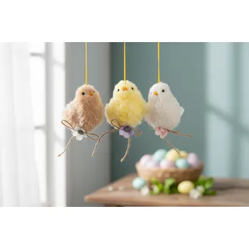 Velikonoční dekorace Závěsná velikonoční dekorace DANKA sada 3 kuřátka 7x4,5 cm Cena za 3 kusy v balení 724404