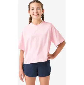 Pánské tričko DECATHLON Dívčí oversize tričko 14 LET RŮŽOVÁ
