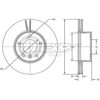 Brzdový kotouč Brzdový kotouč TOMEX Brakes TX 72-78