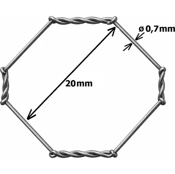 chovatelské pletivo Pletivo šestihranné chovatelské, oko 20 mm, drát 0,7 mm, výška 100 cm, 50 m, pozinkovaný drát