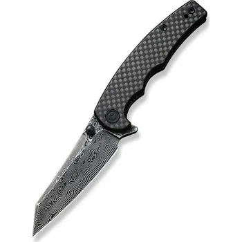 kapesní nůž CIVIVI P87 Skládací nůž Twill Carbon Fiber Overlay na černé G10 rukojeti Čepel z černé ručně leštěné