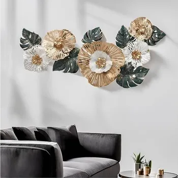 Zahradní dekorace CLXRZM Nástěnná dekorace do obývacího pokoje, 3D nástěnná dekorace, květinové nástěnné sochy,