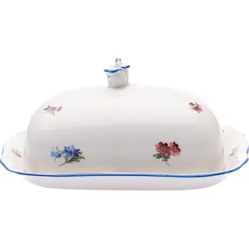 Máslenka Český porcelán, a.s., Dubí Máslenka, rakouská házenka, 250 g, slonová kost, porcelán Dubí
