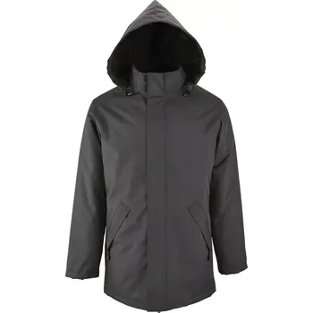 Pánský kabát SOLS Pánská parka ROBYN, větruodolná a voděodolná, barva charcoal grey, vel. XXXXL