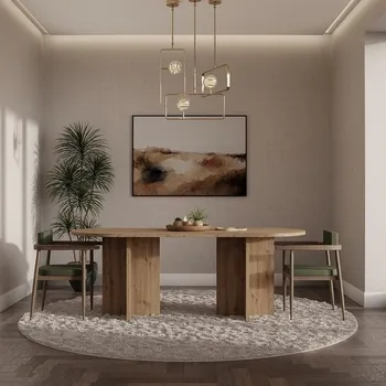 Jídelní stůl Designový jídelní stůl LOEN - dekor dub artisan