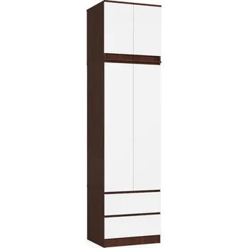 Šatní skříň Šatní skříň s nástavcem STAR 60 cm bílá/hnědá