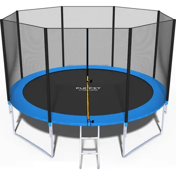 Trampolína Zahradní trampolína pro děti 374cm FUNFIT s vnější sítí a žebříkem