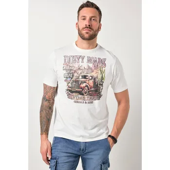 Pánské tričko JP1880, Plus size Tričko JP1880, krátké rukávy, potisk, do 8XL pro plnoštíhlé nadměrná velikost, 846087200-1455, bílý, 6XL, Plus size oblečení, Oblečení pro vysoké muže, Nadměrné velikosti, Oblečení pro plnoštíhlé.