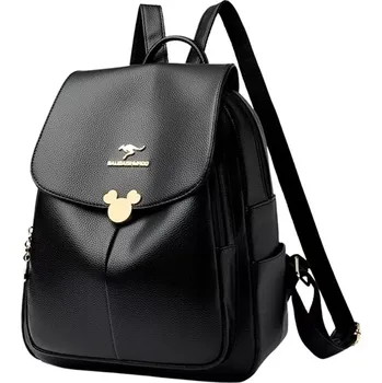 Městský batoh Kožený batoh DB06 (Městský kožený dámský batoh v černém provedení 28 x 25 x 12 cm)