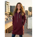 Dámská prodloužená mikina KIXMI OLLY VÍNOVÁ XS