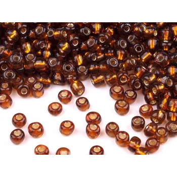 Dětské navlékací korálky Rokajl 6/0 - 4 mm s průtahem, střední, 53 rezavá stř.