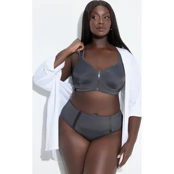 Podprsenka Ulla Popken, Plus size Wellness podprsenka, mikrovlákno, bez kostic, košíčky C-E pro plnoštíhlé nadměrná velikost, 812319102-1094, šedý, 105D, Nadměrné velikosti, Plus size oblečení, Oblečení pro boubelky, Oblečení pro baculky, Oblečení pro plnoštíhlé, Ob