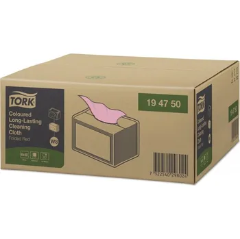 Utěrka TORK 194750 – barevný program – netkaná textilie W8, červená, 8 x 40 ks - Karton