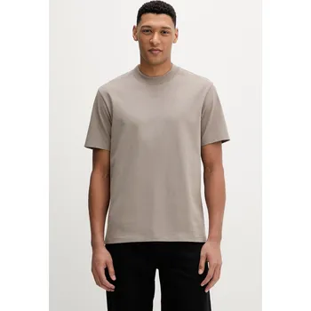 Pánské oblečení Bavlněné tričko HUGO 50488330 hnědá 84X, vel. M