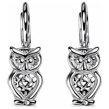Náušnice Dívčí stříbrné náušnice - sovičky