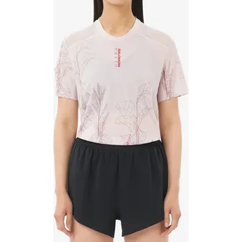 Dámské oblečení Dámské rychleschnoucí triko Salomon S/Lab Ultra TEE AOP - lilac ash