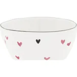 Bastion Collections Keramická miska White / Pink Print Srdíčka