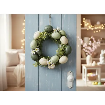 Velikonoční dekorace Dekorační velikonoční věnec girlanda SLAVA s vajíčky 23x23x8 cm 725593