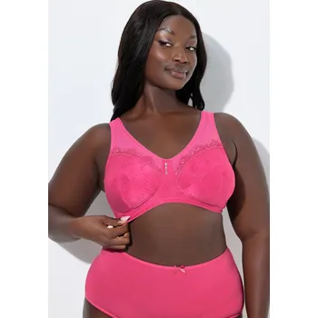 Podprsenka Ulla Popken, Plus size Odlehčující podprsenka Kelly, bez kostic, krajka pro plnoštíhlé nadměrná velikost, 659343532-1088, růžový, 125C, Nadměrné velikosti, Plus size oblečení, Oblečení pro boubelky, Oblečení pro baculky, Oblečení pro plnoštíhlé, Oblečení 