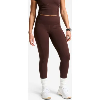 Dámské legíny DOMYOS Dámské sportovní legíny s vysokým pasem tvarující XL - Š35 D31 KAŠTANOVÁ