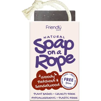 Kosmetika Friendly Soap přírodní mýdlo pačuli a santalové dřevo na šnůrce 125 g