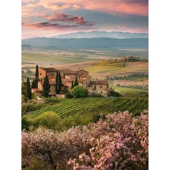 Obraz Obraz na plátně Růžové Toskánsko, 80 × 60 cm, tisk&nbsp;CA-17049