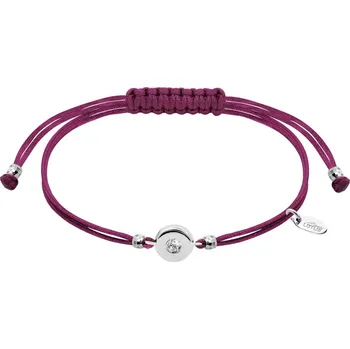 Náramek Dámský náramek Lotus Silver fialový | Elegantní design | Snadné zapínání | Ověřeno 1000+ zákazníky | Náramek pro ženy | Dámské šperky | ROMERO rhodiované stříbro, nylon