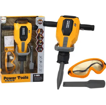 Pneumatické kladivo Hračkové Pneumatické Kladivo Vyměnitelný Nástavec Brýle Žluté