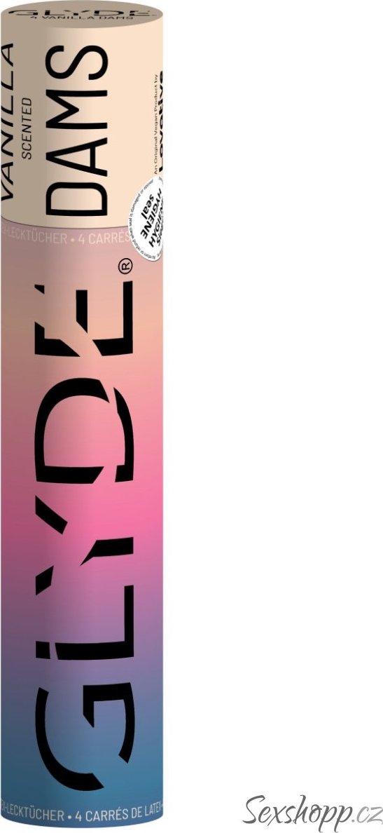 Tenké ochucené orální roušky Glyde Dams Vanilla, 4 ks