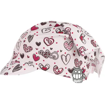Čepice Dívčí šátek Emily Dráče srdce bílá/růžová (Dívčí šátek s kšiltem)