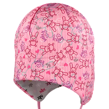Čepice RDX Funkční čepice zavazovací počesaná - ZAJÍČCI, růžová (počesaná, zavazovací)