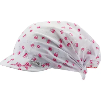 Čepice Dívčí šátek Blažena bílá/růžová Dráče B02