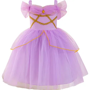 Karnevalový kostým Princess Pohádkové šaty s výšivkou fialové vel. 116 - Princezna