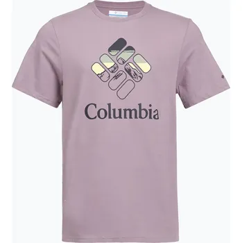 Pánské oblečení Pánské tričko Columbia CSC Seasonal Graphic shale purple/heavenly stacked gem