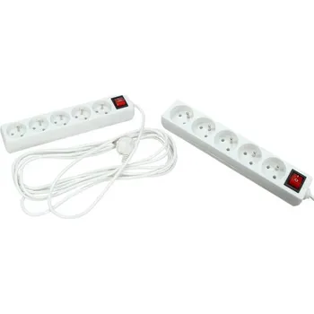 Prodlužovací kabel Prodlužovací kabel s vypínačem 5 zásuvky 5 m bílý