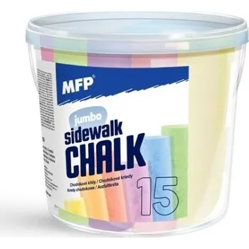 Křídy M chodníkové kulaté 15 ks mix barev - kyblík