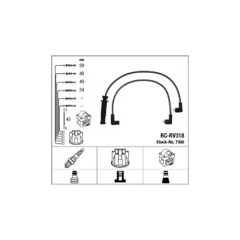 Zapalovací kabel Sada kabelů pro zapalování NGK RC-RV318 - ROVER