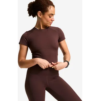 Pánské tričko DOMYOS Dámské sportovní tričko s krátkým rukávem L KAŠTANOVÁ