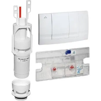 Klozet Aliaxis FRIABLOC modernizační set, včetně ovládacího tlačítka F102 pro dvě splachování, plast, bílá