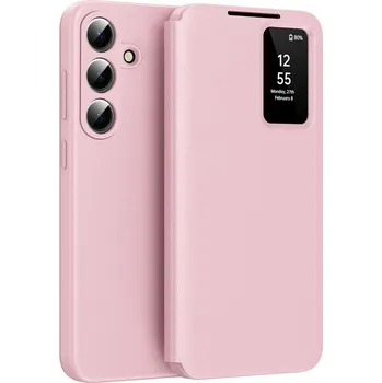 Pouzdro na mobilní telefon Techsuit - řada SmartView - Samsung Galaxy S26 Plus - růžová