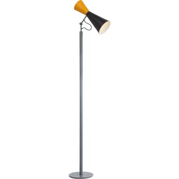 Stojací lampa Nemo Parliament, černo-žlutá stojací lampa se stmívačem, 2x52 E27, výška 180cm