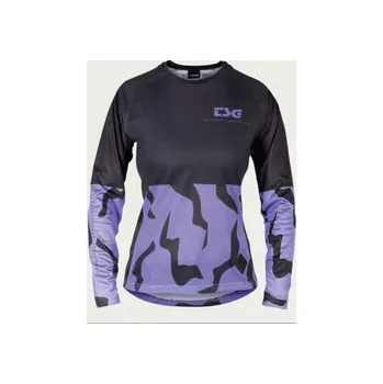 Cyklistické oblečení Dres dámský TSG Seen jersey dlouhý rukáv Black-violet flakes, S