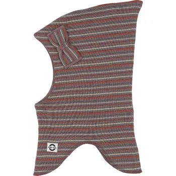 Kukla MIKK-LINE Dívčí merino kukla s mašličkou pruhovaná Sparrow – Velikost: 98-104 Fialová 98-104