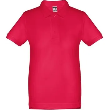 Dámská košile THC ADAM KIDS. Bavlněné polo tričko s krátkým rukávem pro děti (unisex) - Červená / 10