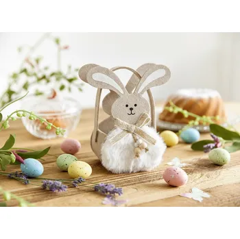 Velikonoční dekorace Velikonoční košíček ve tvaru zajíčka SAULE 13x15 cm 879024