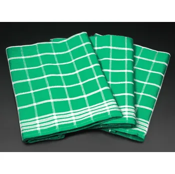 Utěrka Kuchyňské utěrky EGYPTSKÁ BAVLNA 02, zelené káro, 3 kusy, 50x70cm