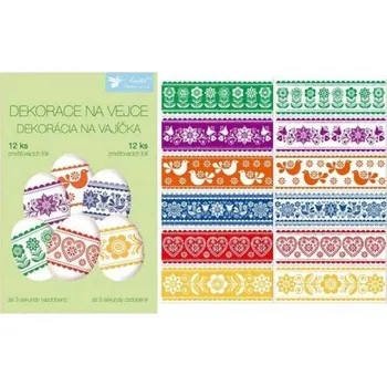 Velikonoční dekorace Košilka - smršťovací dekorace na vejce vzory 12 ks/819