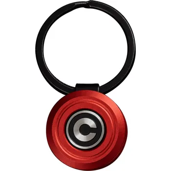 CIVIVI Červený hliníkový organizér na klíče do kapsy s 1 černým kroužkem na klíče, 6 bronzovými W