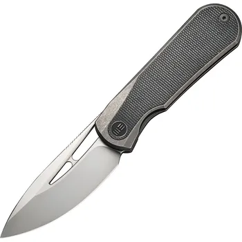 kapesní nůž We Knife Baloo šedá titanová rukojeť s tmavě zelenou mikarta vložkou WE21033-4