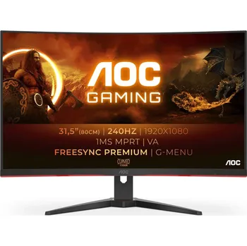 Monitor AOC G2 C32G2ZE plochý počítačový monitor 80 cm (31.5") 1920 x 1080 px Full HD LED Černá